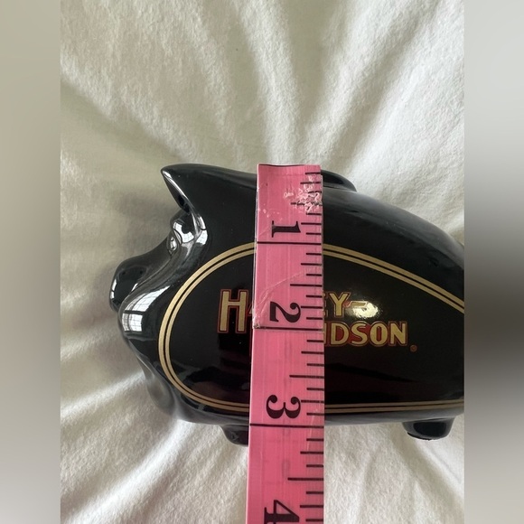 Harley-Davidson Black Ceramic Hog Gas Tank Piggy Bank - Picture 7 of 8